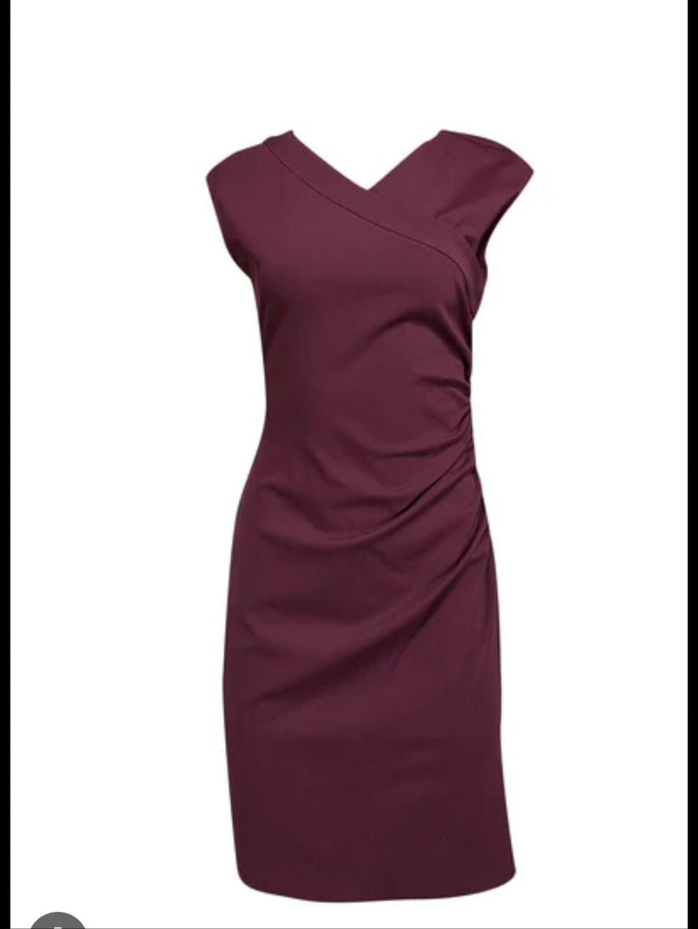 Diane von Furstenberg (DVF) Bevin Ruched Sheath Dress Burgandy Size 0